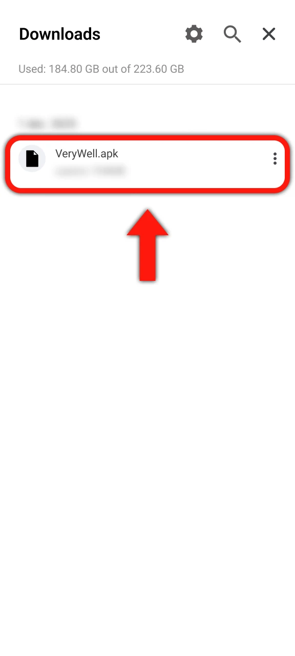 Run the downloaded Android installation file to set up VeryWell.