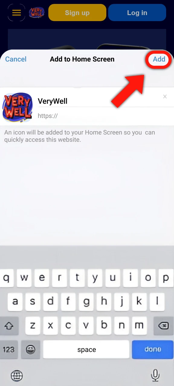 Customize the app launch name by editing the VeryWell shortcode.