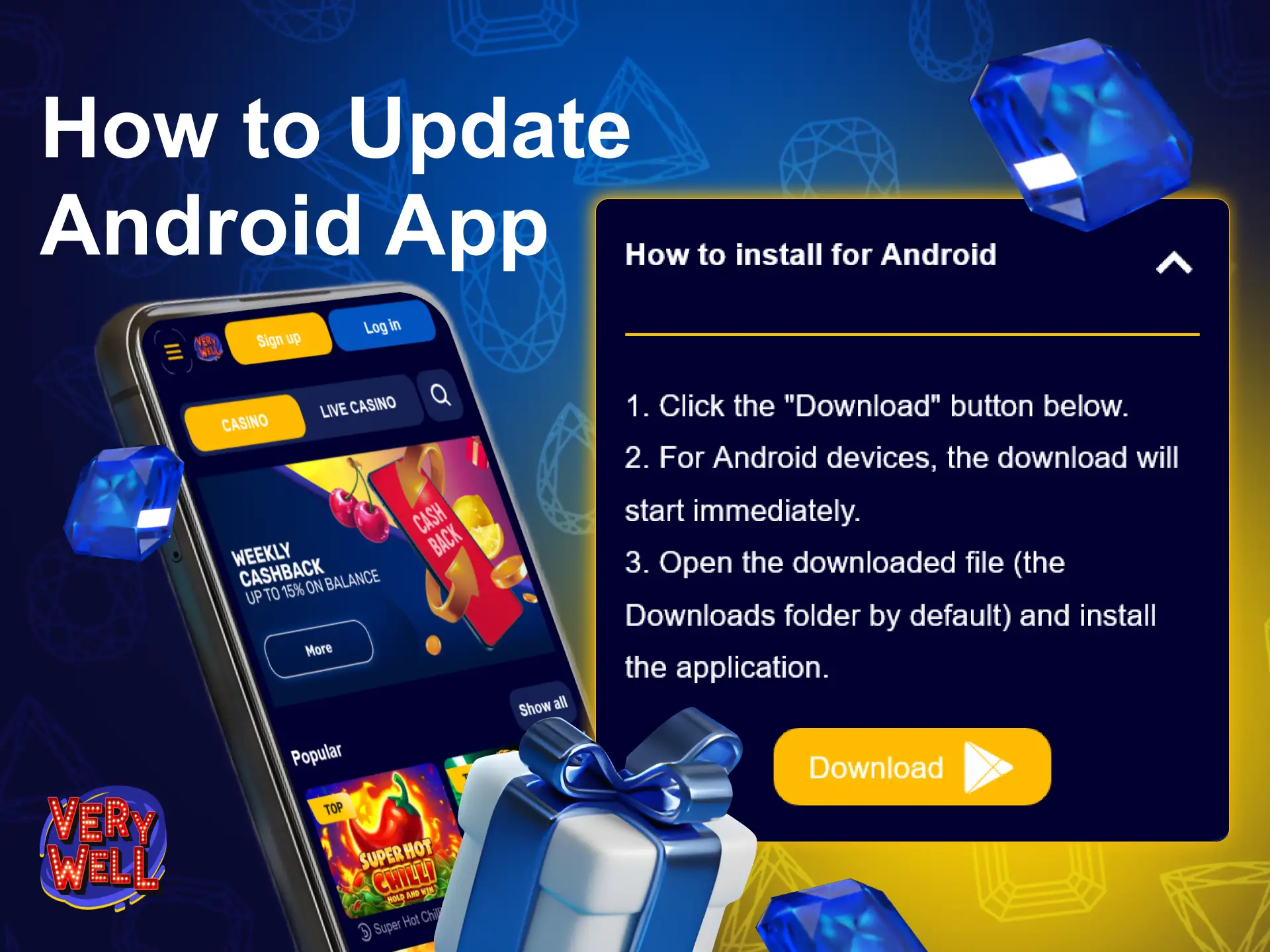 Install the latest update for your VeryWell Android App.