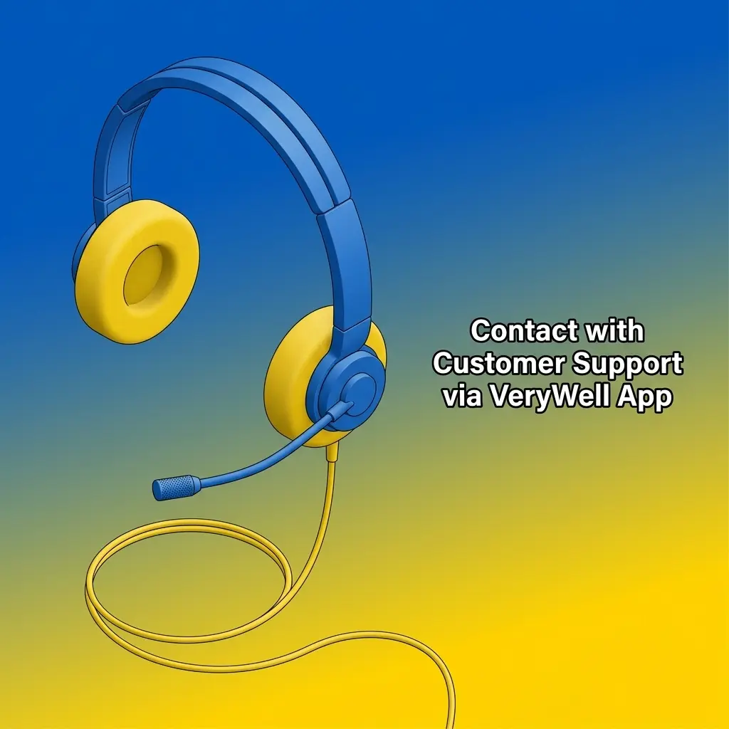 VeryWell App customer support interface showing live chat, email, Telegram, and FAQ contact options available 24/7