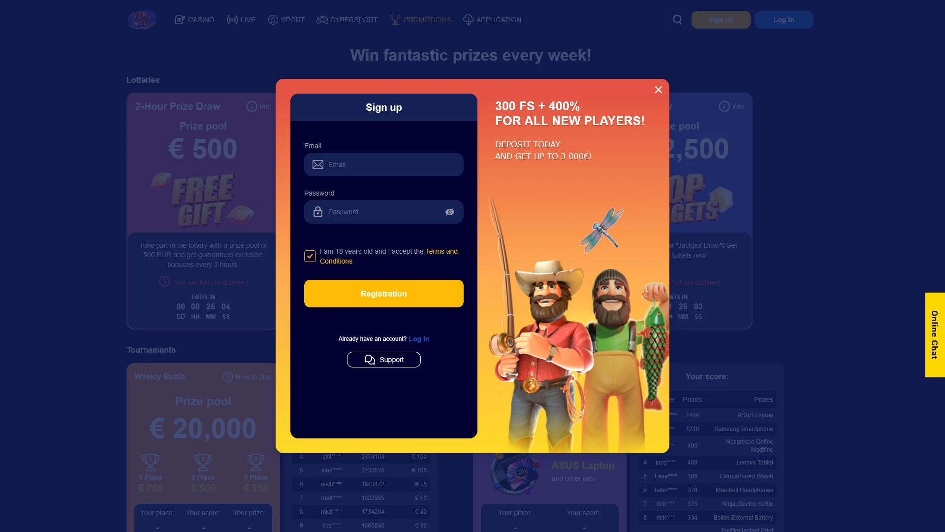 Complete your registration at VeryWell to unlock exclusive betting and casino features.