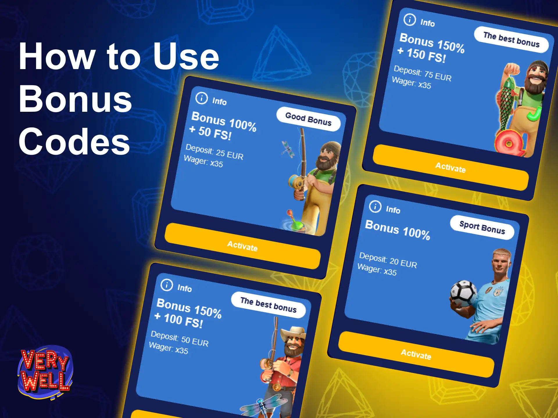 Enter your exclusive bonus codes at VeryWell to claim special casino promotions.