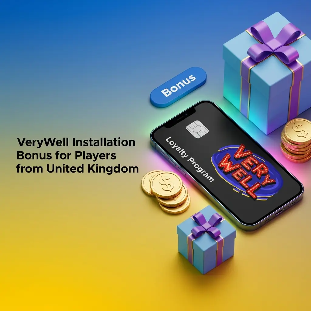 VeryWell Casino multi-tier welcome bonus for UK players showing 5 deposit matches from 200% to 150% with x45 wagering